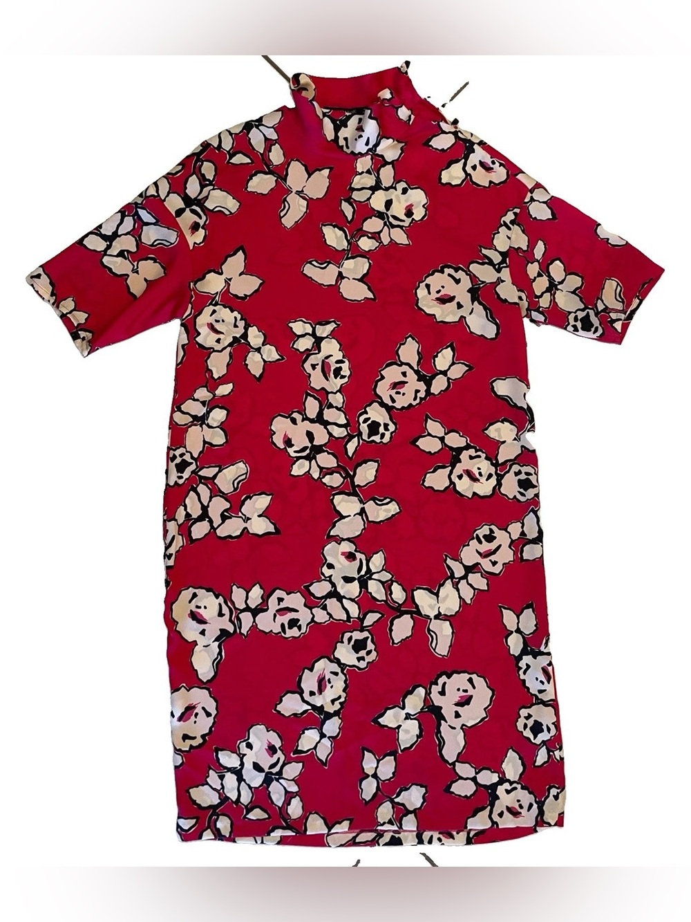 Zara Red Floral Midi Dress